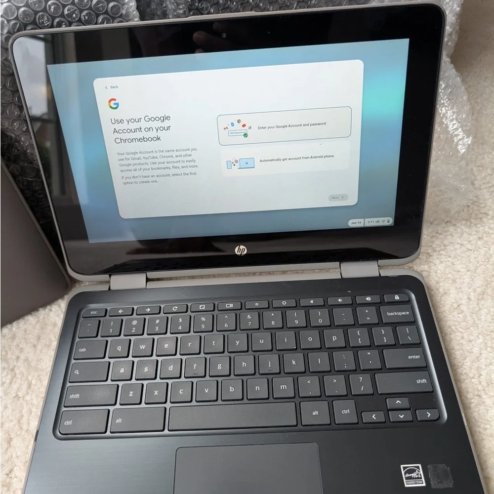 HP Chromebook with Black and Silver Finish